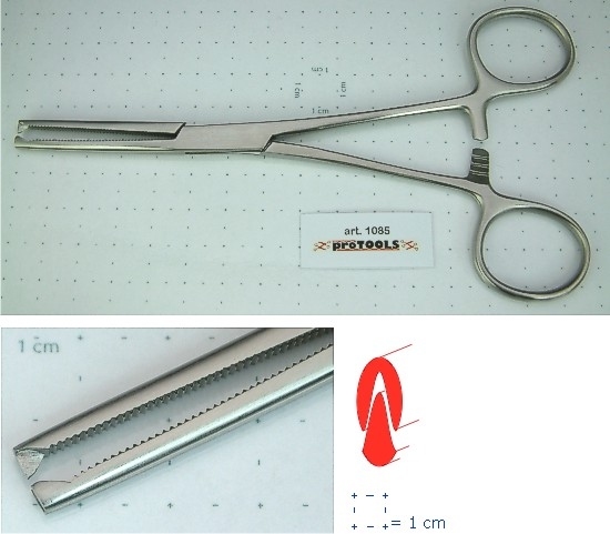 Clamp with 1 on 2 teeth - 16 cm