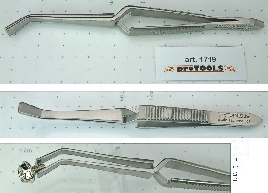 Cross forceps: Cover Glass - smooth - 10 cm