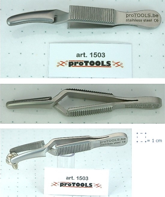 Cross Forceps Curved - 6 cm (press to open)