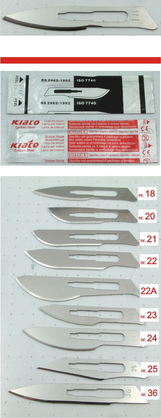 Scalpel blade for handle nr. 4 - ref.18
