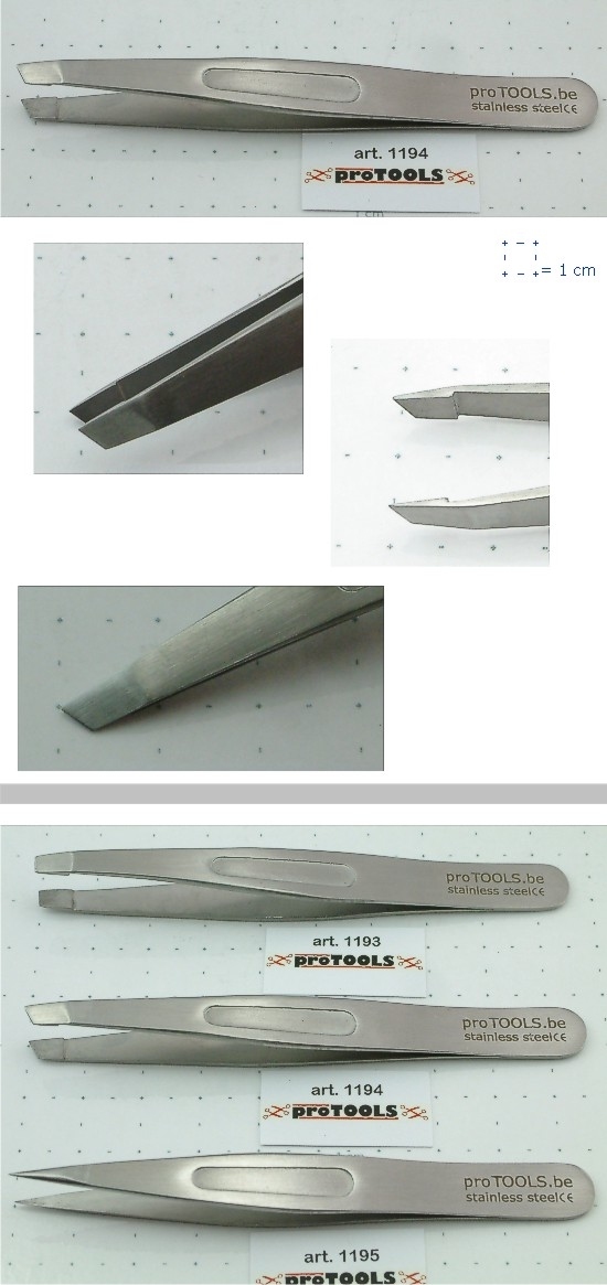 Epileerpincet PRO - 10 cm - Schuin