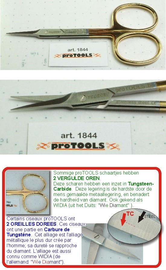 TC Gold Cuticle Scissors Arrow Head Med. Rings  - 9 cm