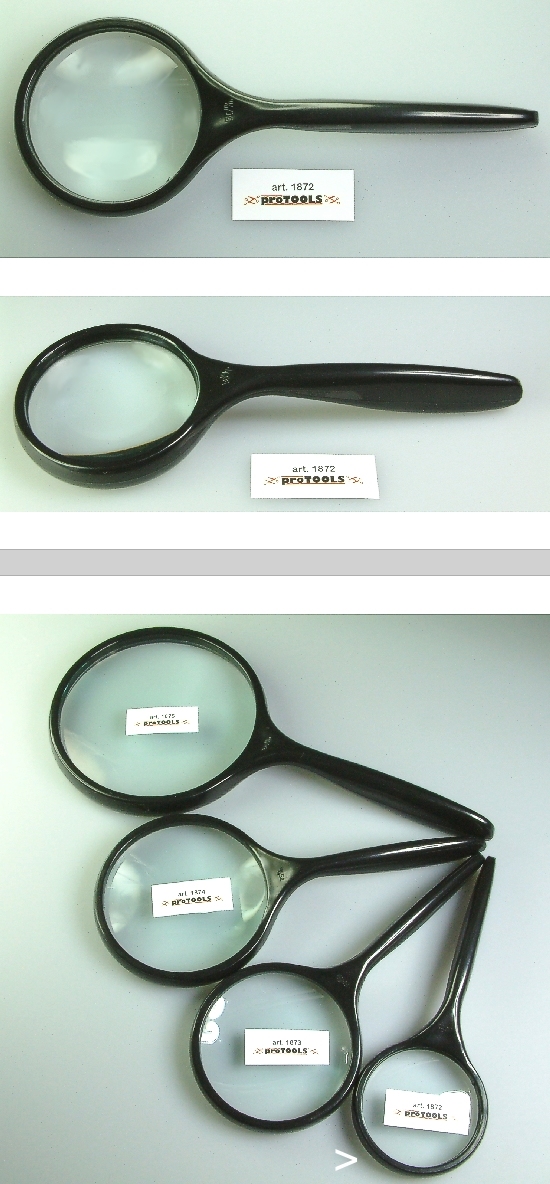 Handheld magnifier glass `B` - lens  50mm - dio: x 8
