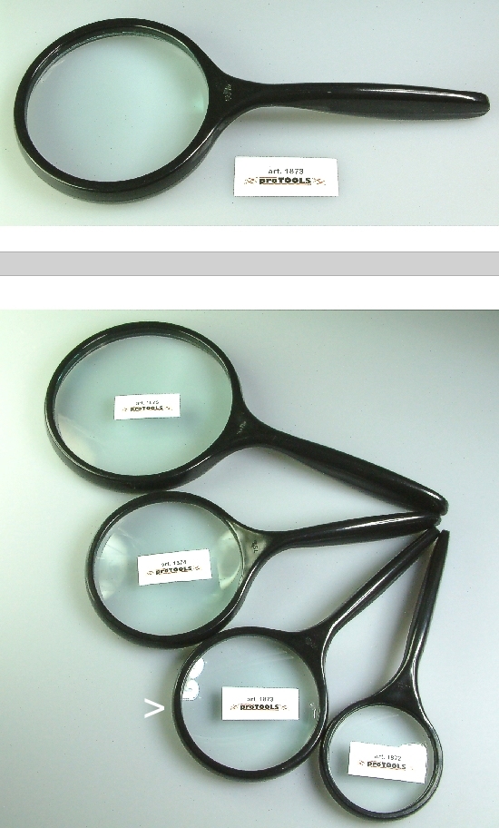 Handheld magnifier glass `B` - lens  60mm - dio: x 5