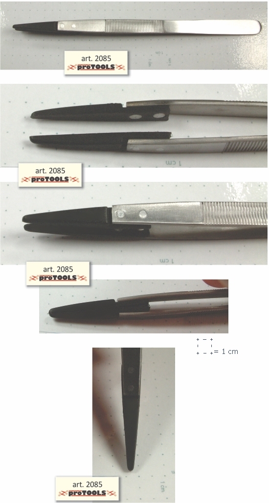 Pincet met kunststof punt - medium - 16 cm