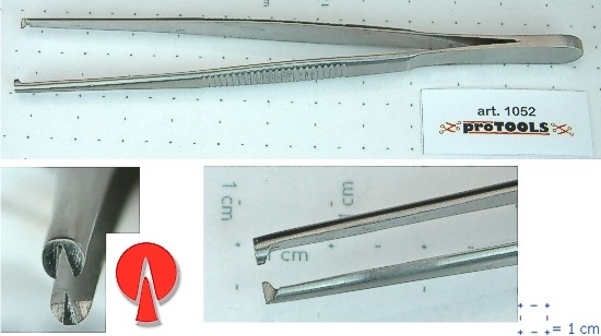 Forceps with 1 on 2 teeth - 12 cm