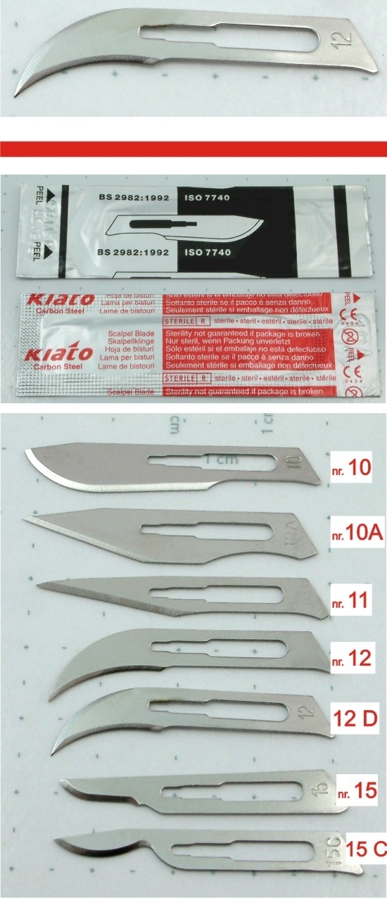 Scalpel blade for handle nr. 3 - ref.12D