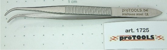 Gladde Pincet met Scherpe Punt -  8 cm - GEbogen