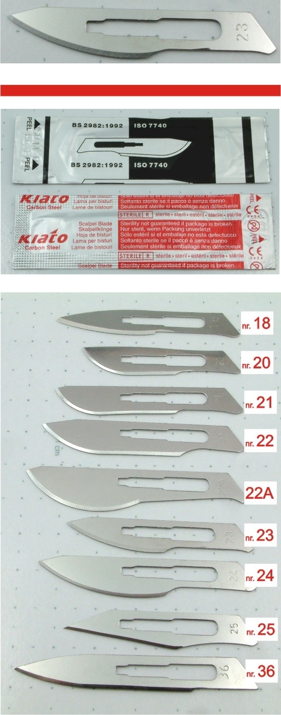 Scalpel blade for handle nr. 4 - ref. 23