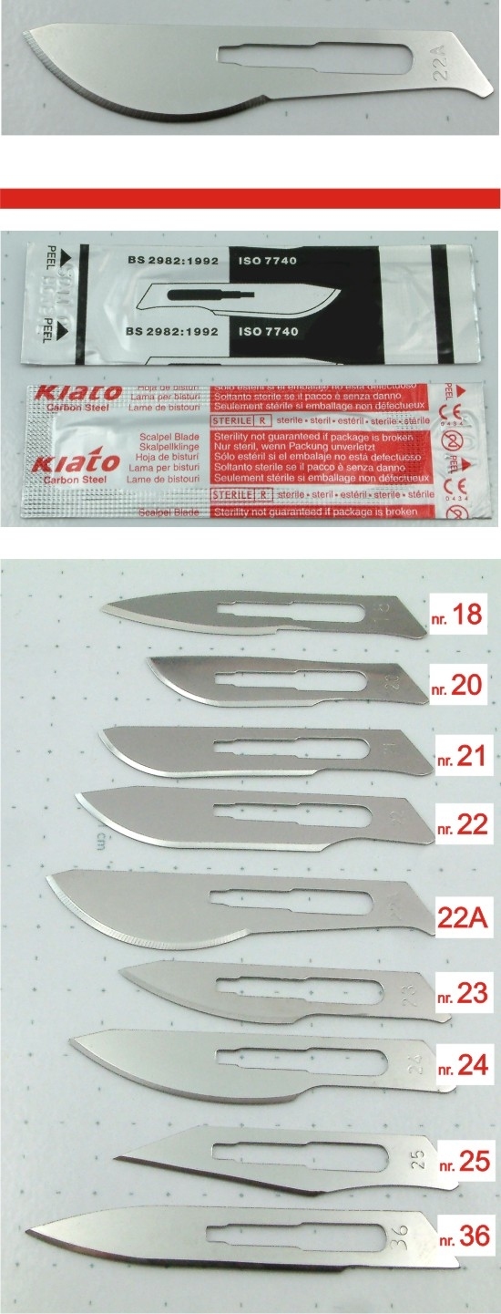 Scalpel blade for handle nr. 4 - ref. 22 A