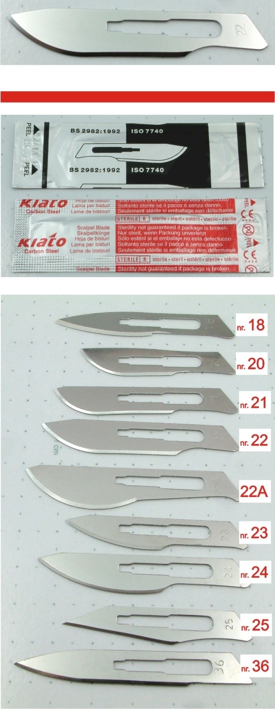 Scalpel blade for handle nr. 4 - ref. 22
