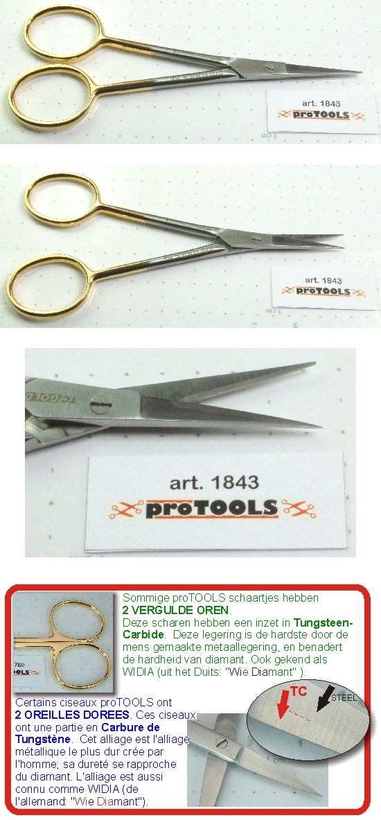 Lefd Hand Use: TC Gold Fine Scissors - fine blades 11 cm