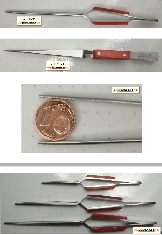Cross Forceps - wooden handle - 18 cm (press to open)